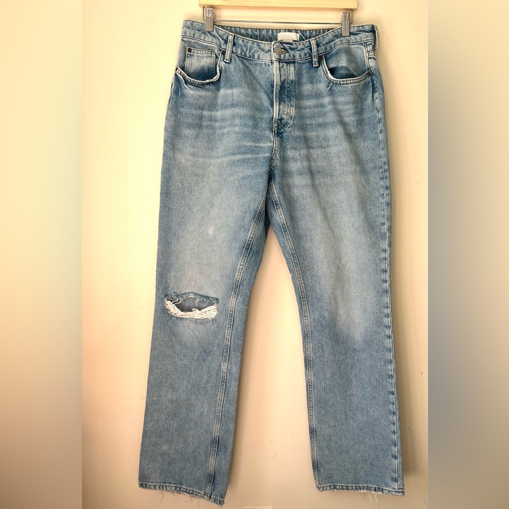 H&M 100% Cotton High Rise Straight Leg Jean